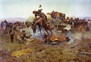 キャンプの料理人がトラブルを起こす 1912 年西部アメリカ Oil Paintings